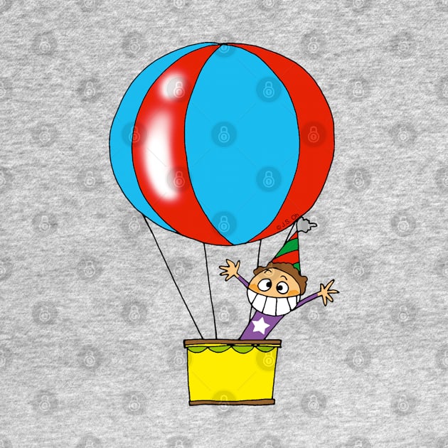 hot air balloon kid by cartoonygifts